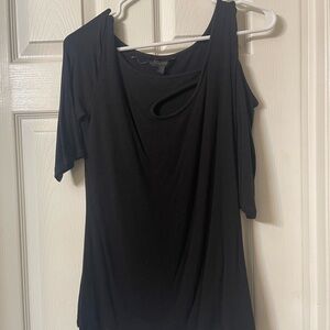 BCBGMaxAzria Black Asymmetrical Blouse